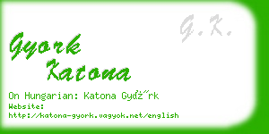 gyork katona business card